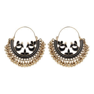 TRIBAL ZONE ETHNIC BLACK EARRING