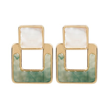 Load image into Gallery viewer, TRIBAL ZONE STYLISH GREEN SQUARE DROP EARRING