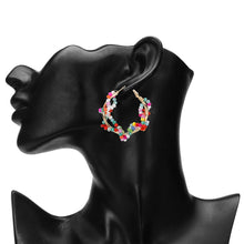 Load image into Gallery viewer, TRIBAL ZONE FANCY MULTICOLOR GOLDEN HOOP EARRING