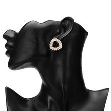 Load image into Gallery viewer, Gold-Plated Baguette American Diamond Heart Stud Earrings