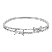 Load image into Gallery viewer, TRIBAL ZONE PRETTY BOW SILVER BANGLE