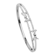 Load image into Gallery viewer, TRIBAL ZONE PRETTY BOW SILVER BANGLE