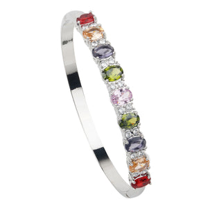 TRIBAL ZONE ELEGANT SILVER BANGLE