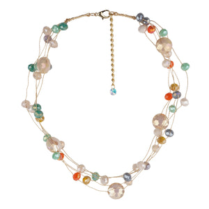 TRIBAL ZONE BUBBLE WITH PERAL NECKLACE