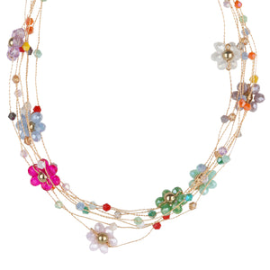 TRIBAL ZONE PREETY FLORAL NECKLACE