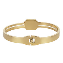 Load image into Gallery viewer, Pearl Cabochon Baguette Bangle - Gold