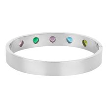 Load image into Gallery viewer, Silver Rainbow Heart Bangle