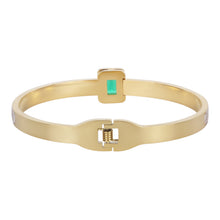 Load image into Gallery viewer, Gold Emerald Bangle  Description: