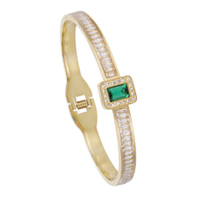 Load image into Gallery viewer, Gold Emerald Bangle  Description: