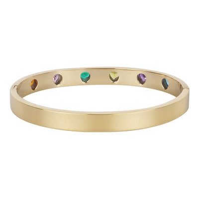 Gold Rainbow Heart Bangle