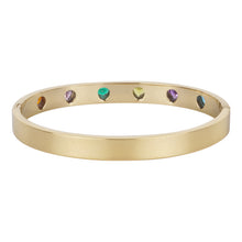 Load image into Gallery viewer, Gold Rainbow Heart Bangle