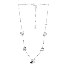 Load image into Gallery viewer, Silver Butterfly &amp; Flower Charm Necklace