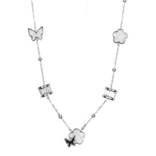 Load image into Gallery viewer, Silver Butterfly &amp; Flower Charm Necklace