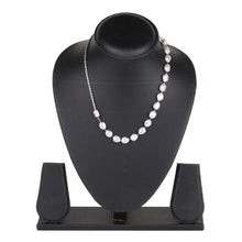 Load image into Gallery viewer, Silver Baroque Pearl Necklace with Pave Clasp