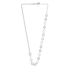 Load image into Gallery viewer, Silver Baroque Pearl Necklace with Pave Clasp