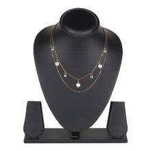 Load image into Gallery viewer, Gold Layered Evil Eye &amp; Pearl Chain Necklace