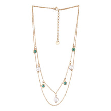 Load image into Gallery viewer, Gold Layered Evil Eye &amp; Pearl Chain Necklace