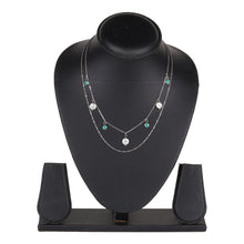 Load image into Gallery viewer, Silver Layered Evil Eye &amp; Pearl Chain Necklace