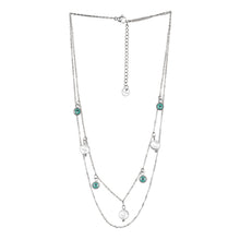 Load image into Gallery viewer, Silver Layered Evil Eye &amp; Pearl Chain Necklace