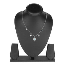Load image into Gallery viewer, Silver Paperclip Chain Necklace with Evil Eye Medallion