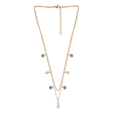 Load image into Gallery viewer, Gold Multi-Strand Evil Eye &amp; Pearl Necklace