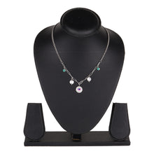 Load image into Gallery viewer, Silver Paperclip Chain Necklace with Eye Medallion