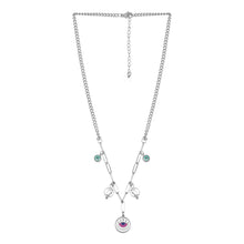 Load image into Gallery viewer, Silver Paperclip Chain Necklace with Eye Medallion
