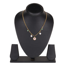 Load image into Gallery viewer, Gold Paperclip Chain Necklace with Eye Medallion