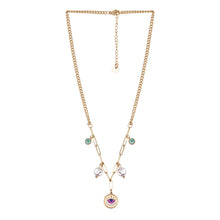 Load image into Gallery viewer, Gold Paperclip Chain Necklace with Eye Medallion