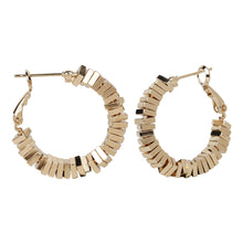 Load image into Gallery viewer, Geometric Gold Segmented Hoop Earrings
