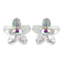 Load image into Gallery viewer, Iridescent Crystal Flower Stud Earrings