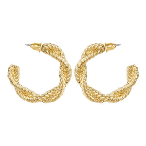 TRIBAL ZONE GOLDEN C HOOP EARRIMG