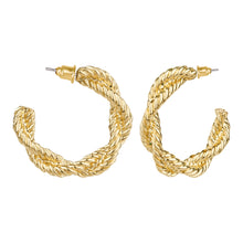 Load image into Gallery viewer, TRIBAL ZONE GOLDEN C HOOP EARRIMG