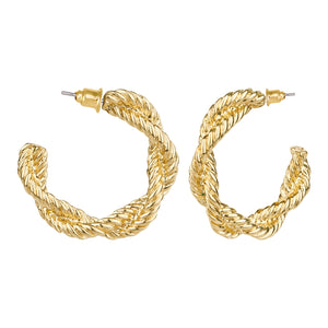 TRIBAL ZONE GOLDEN C HOOP EARRIMG