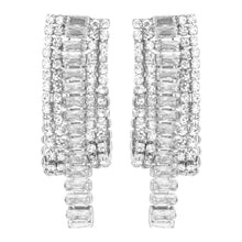 Load image into Gallery viewer, TRIBAL ZONE MAGICAL CZ STONE STUD SLIVER EARRING