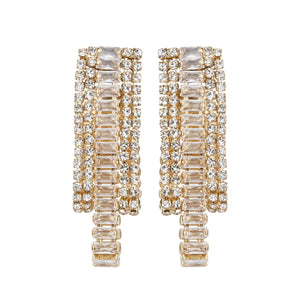 TRIBAL ZONE MAGICAL CZ STONE STUD GOLDEN EARRING