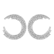 Load image into Gallery viewer, TRIBAL ZONE LAVISH SLIVER  STONE C SHAPE STUD EARRING