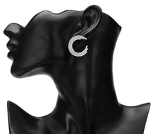 Load image into Gallery viewer, TRIBAL ZONE LAVISH SLIVER  STONE C SHAPE STUD EARRING