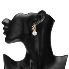 Load image into Gallery viewer, TRIBAL ZONE GOLDEN HALF MOON PEARL DROP EARRING