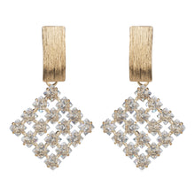 Load image into Gallery viewer, TRIBAL ZONE GLORIOUS TRAINGLE STONE GOLDEN EARRING