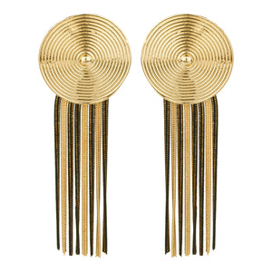 TRIBAL ZONE ARABIC GOLDEN DROP EARRING