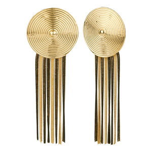 TRIBAL ZONE ARABIC GOLDEN DROP EARRING