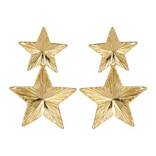 Load image into Gallery viewer, TRIBAL ZONE STAR DANGLE GOLDEN EARRING