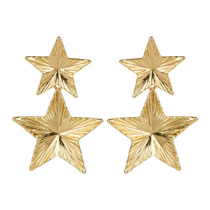 TRIBAL ZONE STAR DANGLE GOLDEN EARRING