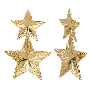 TRIBAL ZONE STAR DANGLE GOLDEN EARRING