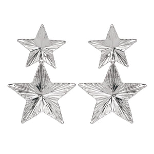 TRIBAL ZONE STAR DANGLE SLIVER  EARRING