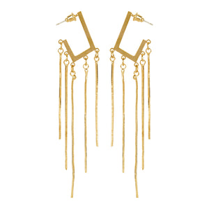 TRIBAL ZONE DANGLE GOLDEN EARRING