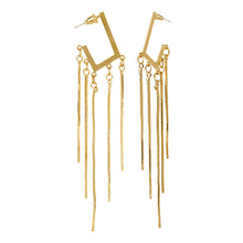 Load image into Gallery viewer, TRIBAL ZONE DANGLE GOLDEN EARRING