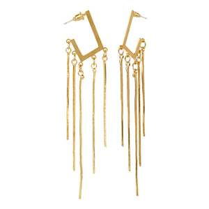 TRIBAL ZONE DANGLE GOLDEN EARRING