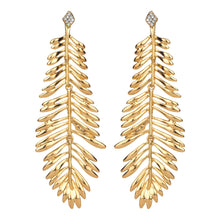 Load image into Gallery viewer, TRIBAL ZONE TONY GOLDEN LEAF DROP EARRING